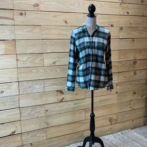 American Eagle XL forest green plaid heavy flannel